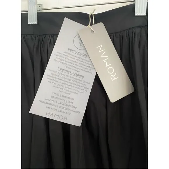 New Roman Black A- Line Skirt Sz 36 - Picture 2 of 11